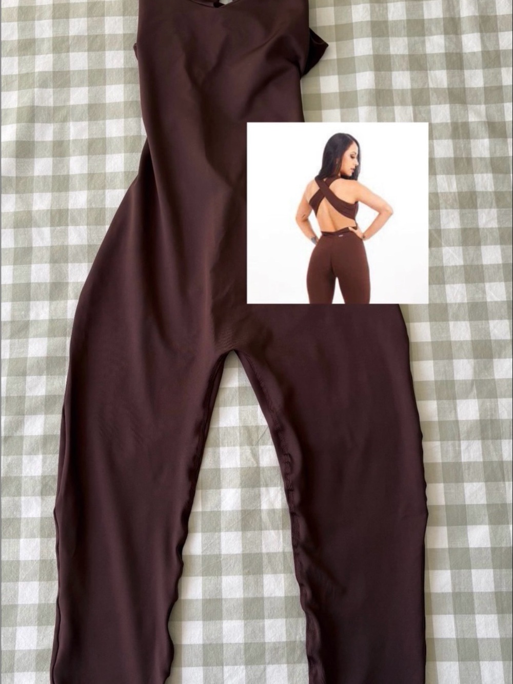 Cross-Back Brown Sleeveless Jumpsuit